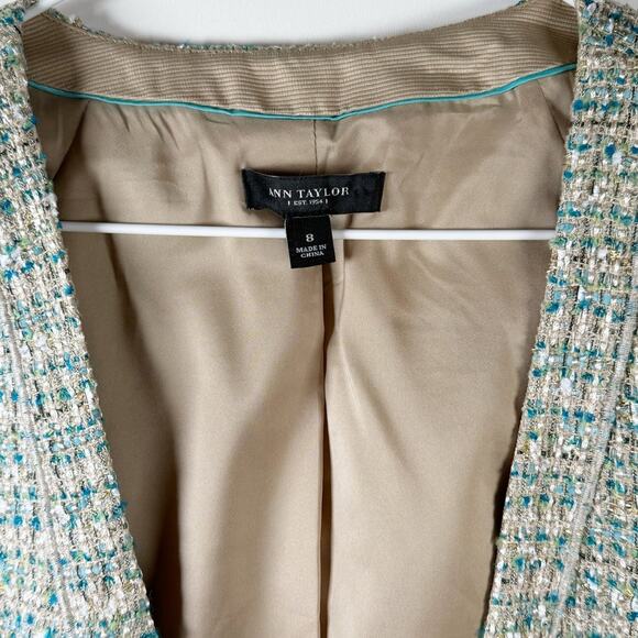 Ann Taylor Blazer Women’s 8 Metallic Tweed Cropped Jacket Workwear Career Office - Picture 7 of 13